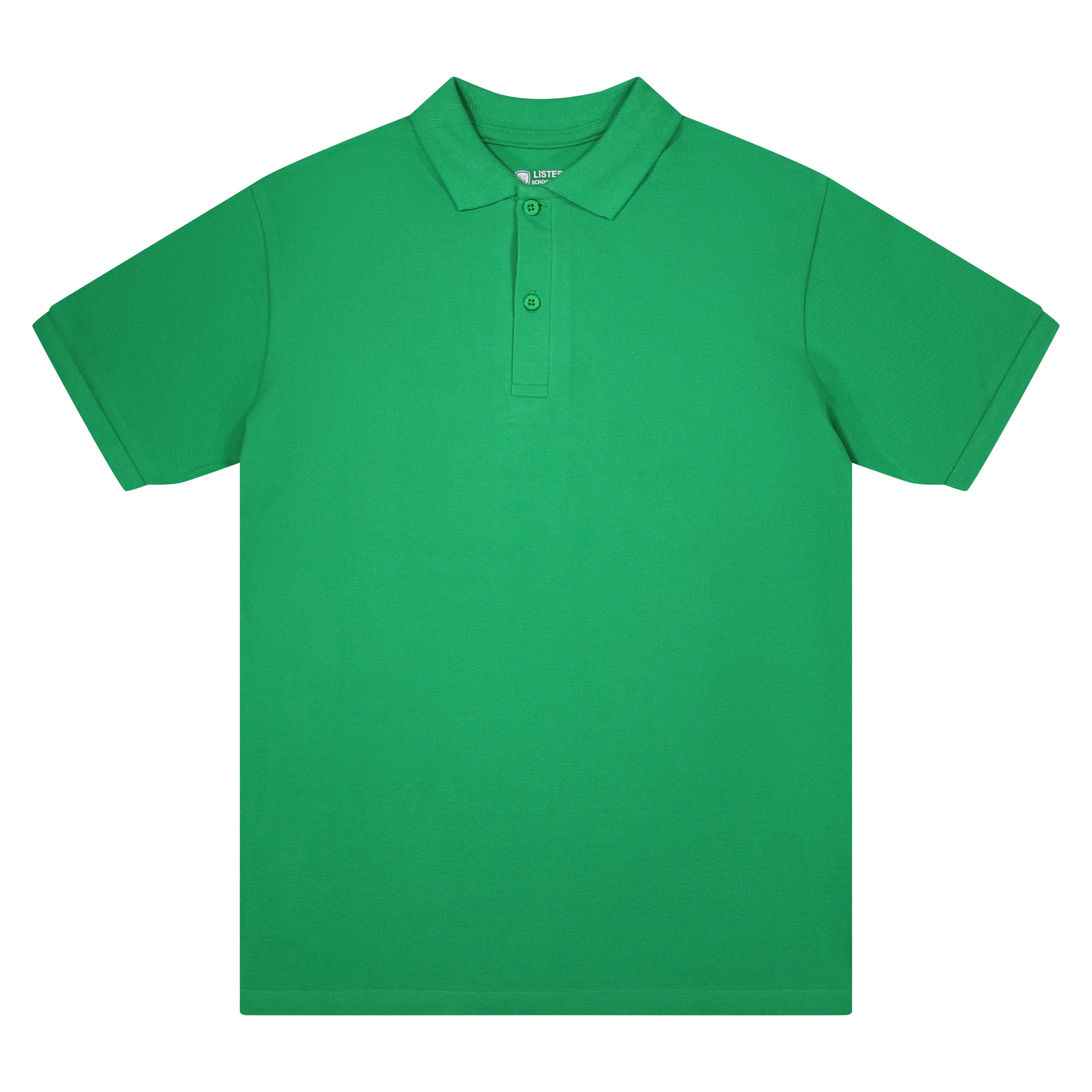 Kelly green short-sleeve school polo shirt in cotton