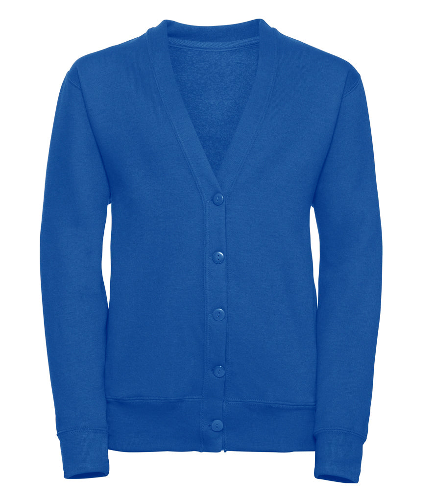 Adult fleece school cardigan with button front