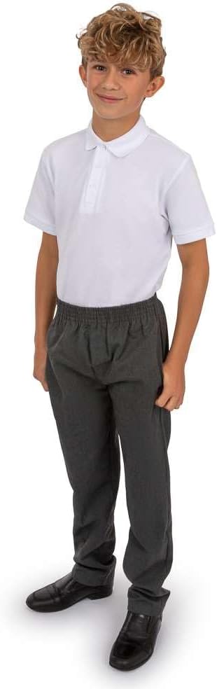Boys Fully Elasticated Pull-On School Trousers