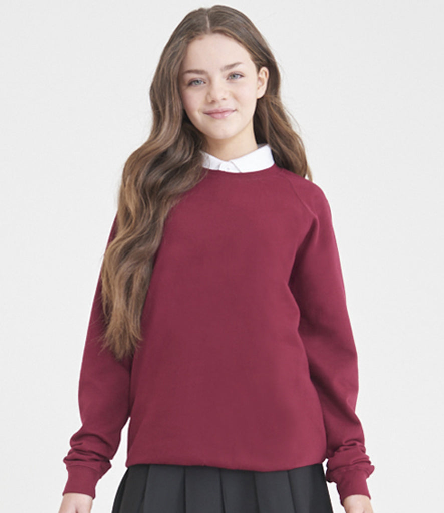 Maroon crew-neck school sweatshirt in fleece