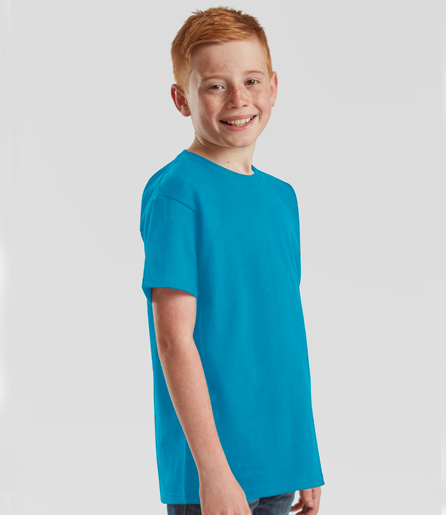Sapphire blue plain short-sleeve cotton kids' T-shirt