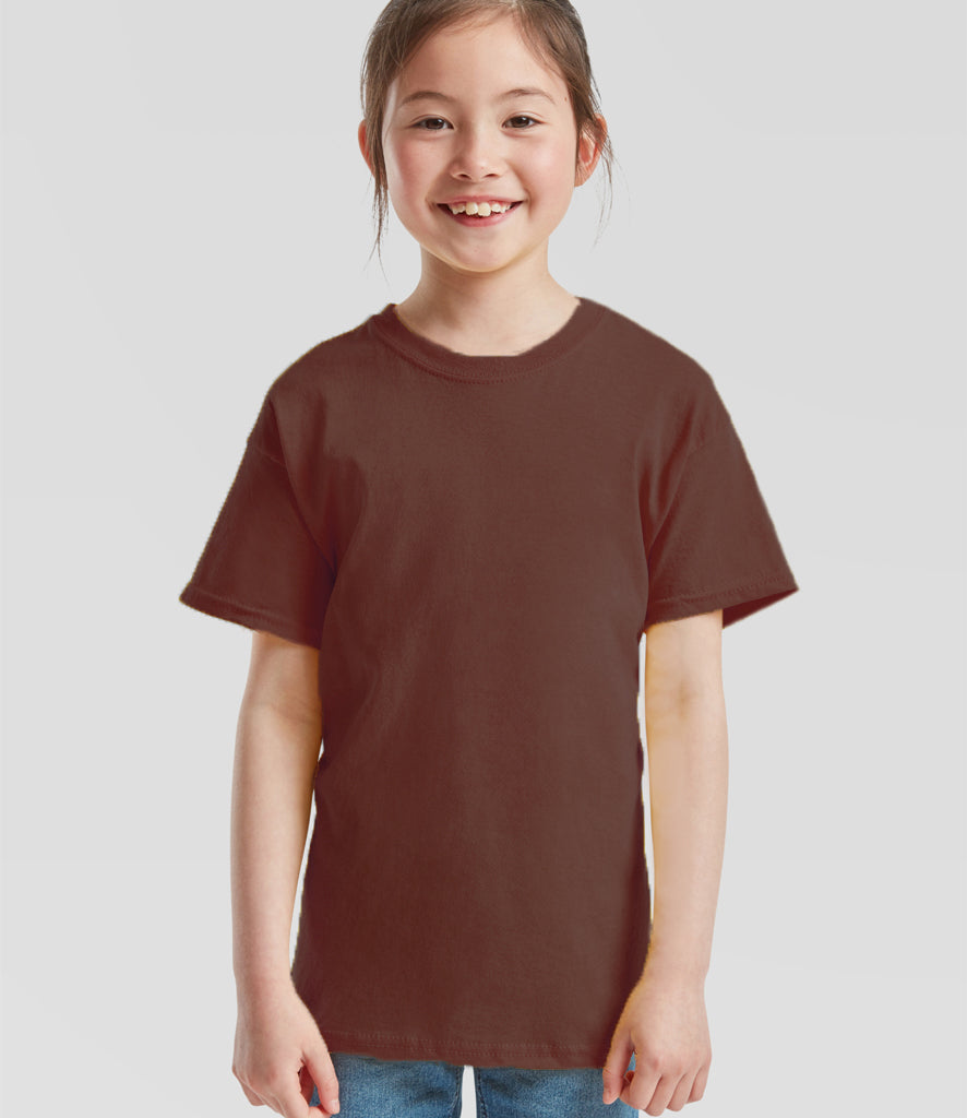 Brown plain short-sleeve cotton kids' T-shirt
