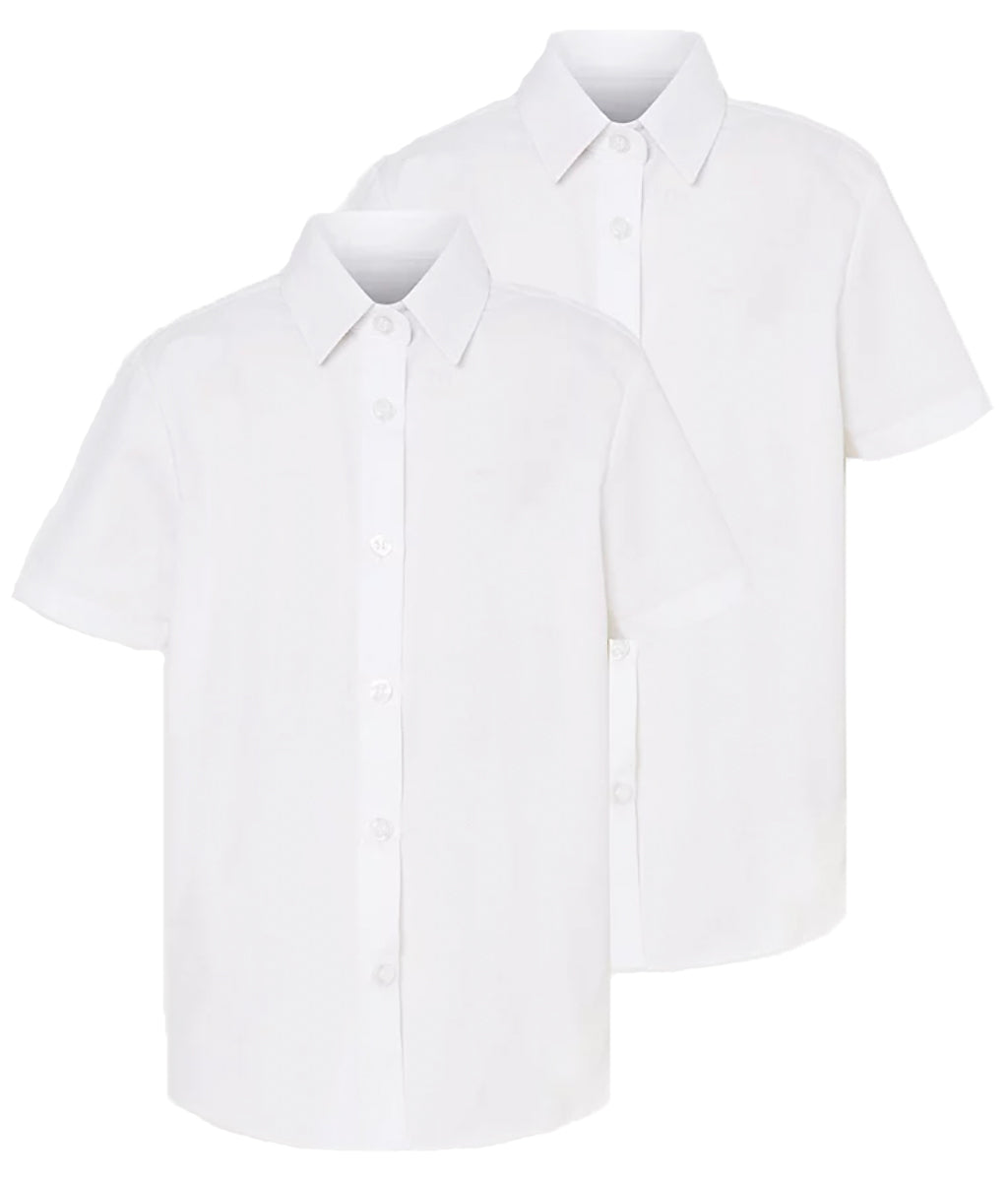 Girls' short-sleeve school blouse in white, regular fit