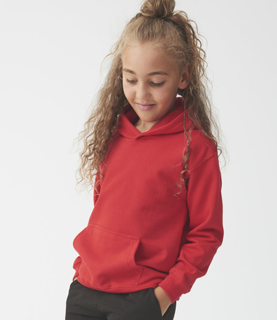 Kids' unisex fleece pullover hoodie in bottle green