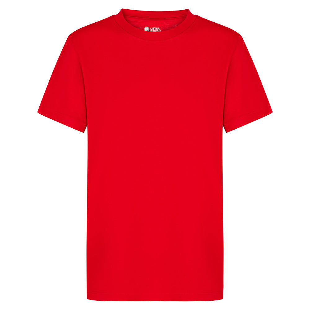 Red plain short-sleeve cotton kids' T-shirt