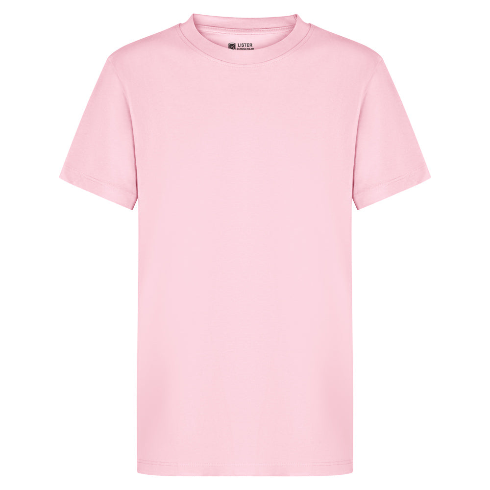 Light pink plain short-sleeve cotton kids' T-shirt