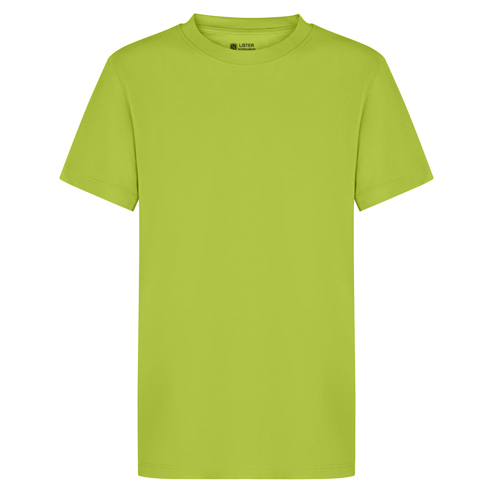 Lime green plain short-sleeve cotton kids' T-shirt