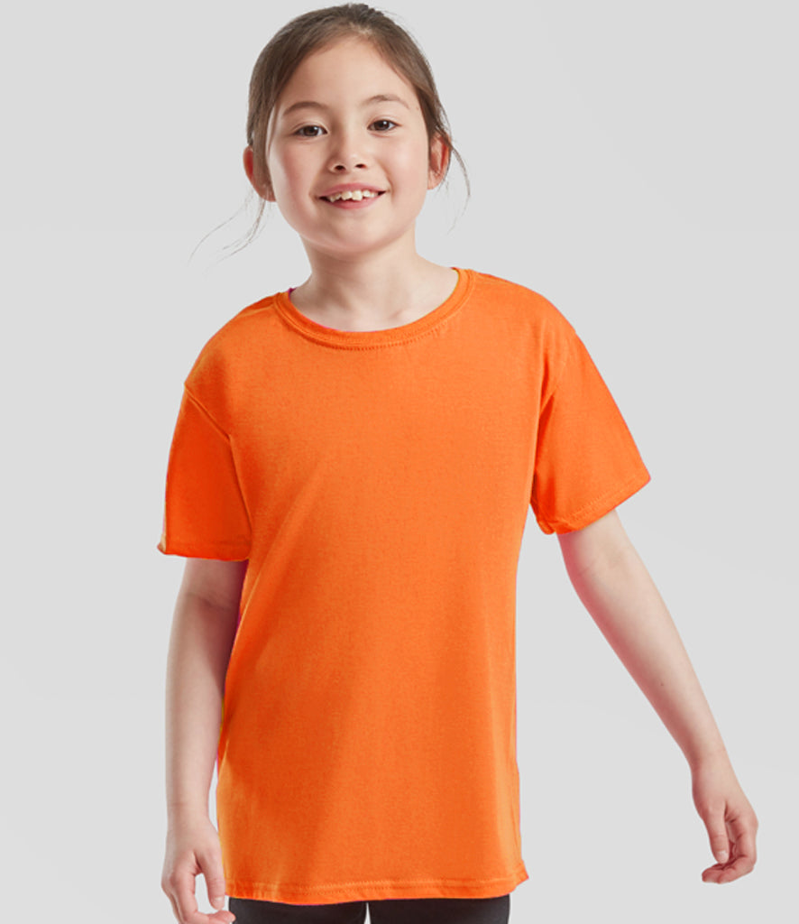 Orange plain short-sleeve cotton kids' T-shirt