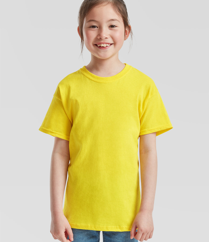 Yellow plain short-sleeve cotton kids' T-shirt