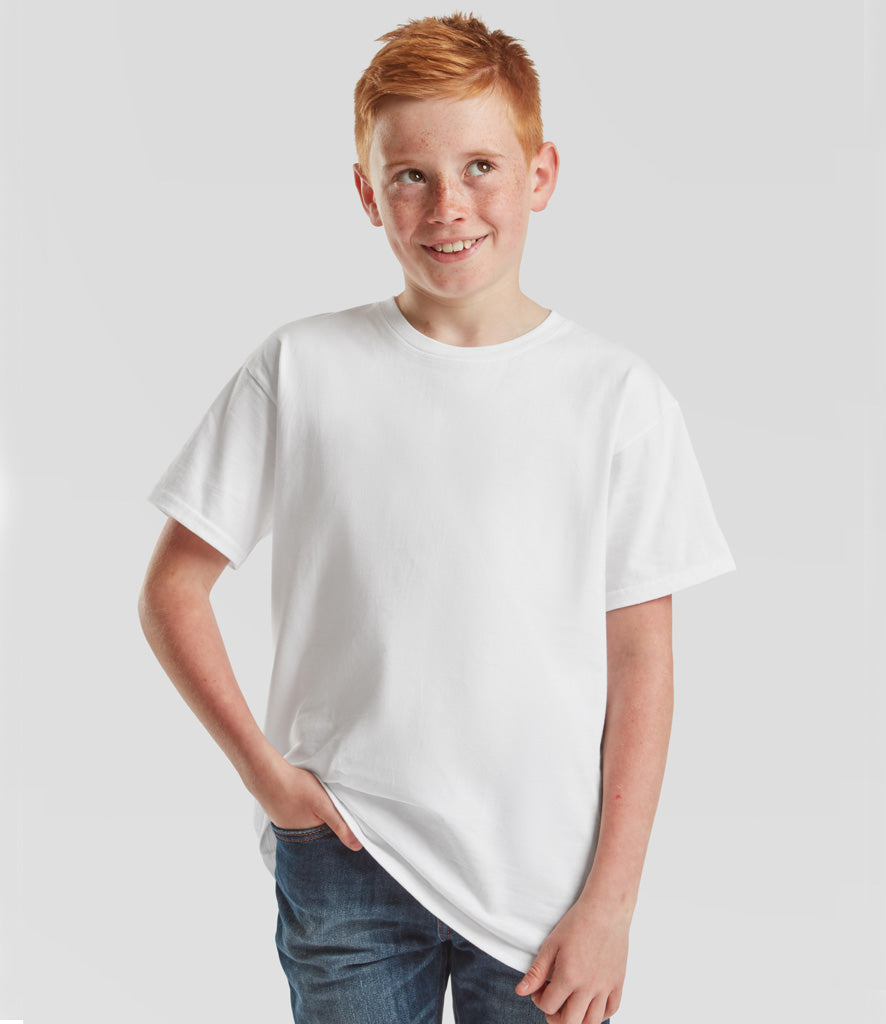 White plain short-sleeve cotton kids' T-shirt