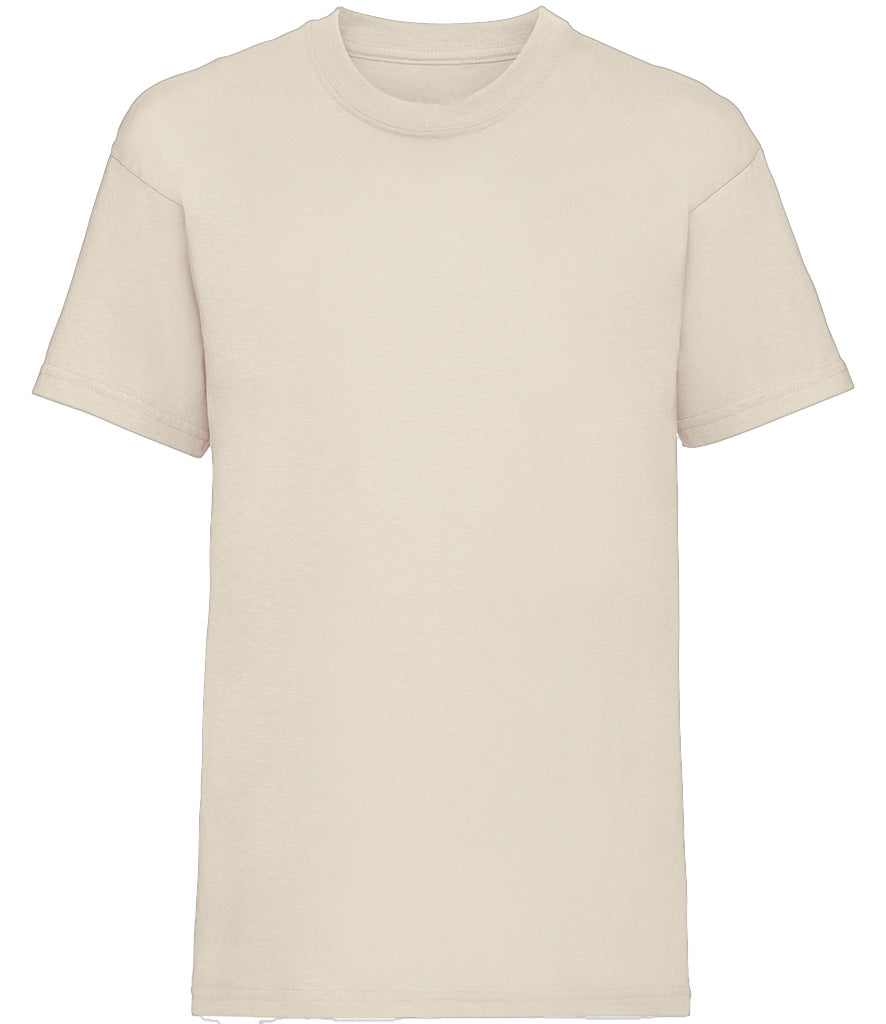 Natural cream plain short-sleeve cotton kids' T-shirt