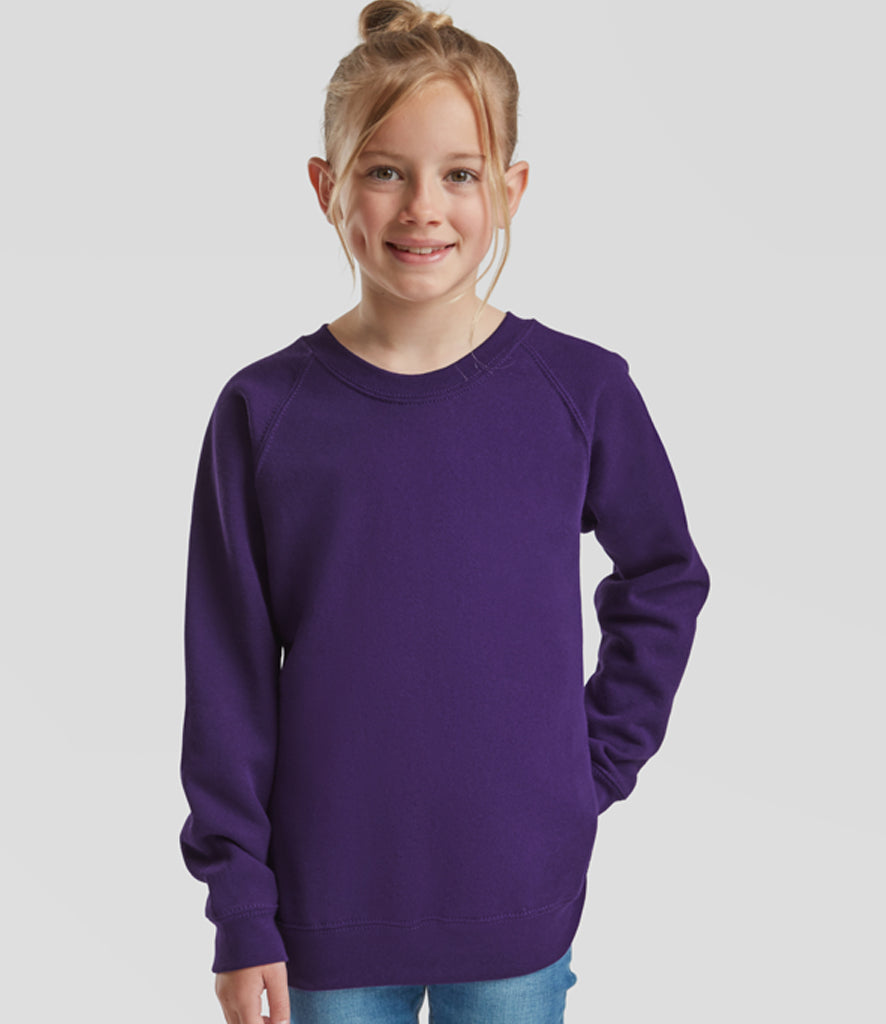 Purple crew-neck school sweatshirt in fleece