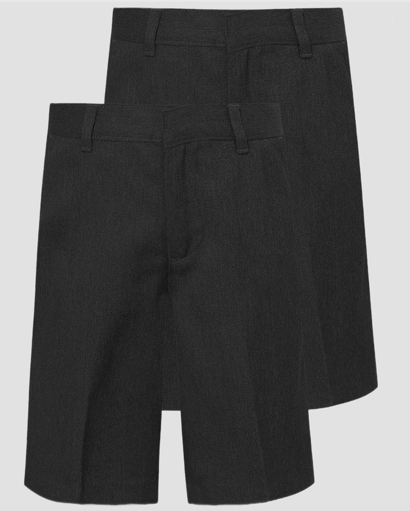 Boys (Adjustable Waist) School Shorts - Twin-Pack