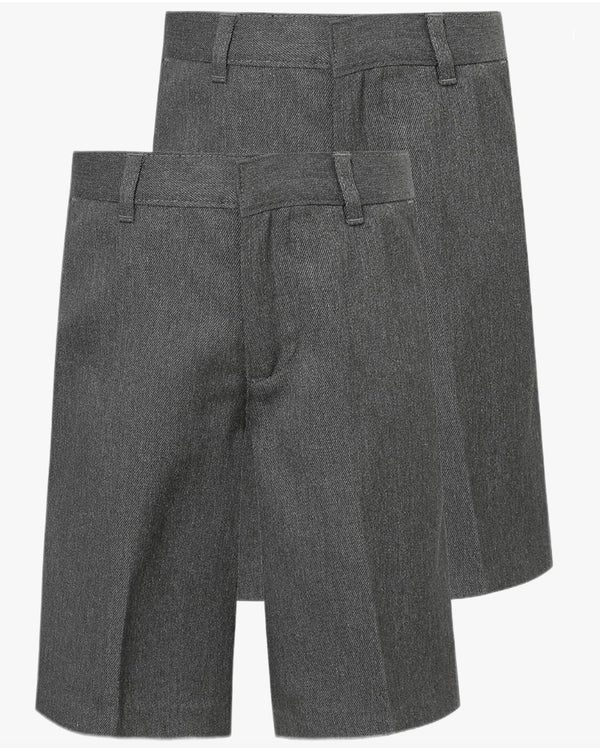 Boys (Adjustable Waist) School Shorts - Twin-Pack