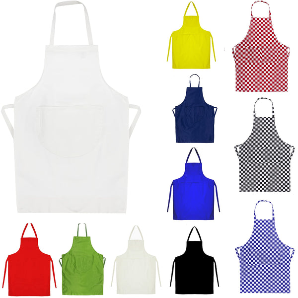 Plain School Apron with front pocket Suitable for Crafts Cooking Painting WoodWork DT Home Economics