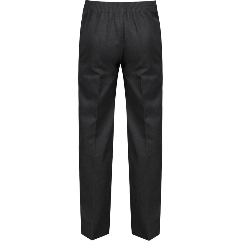 Boys Fully Elastic All Round Pull Up School Trousers Elasticated Black Grey Navy Age 2 3 4 5 6 7 8 9 10 11 12 13 14
