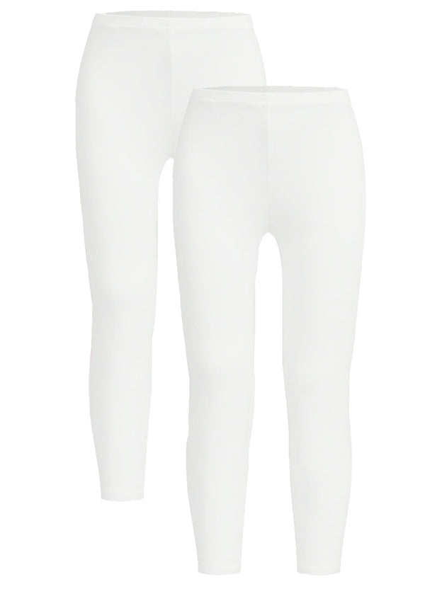 White Plain Leggings