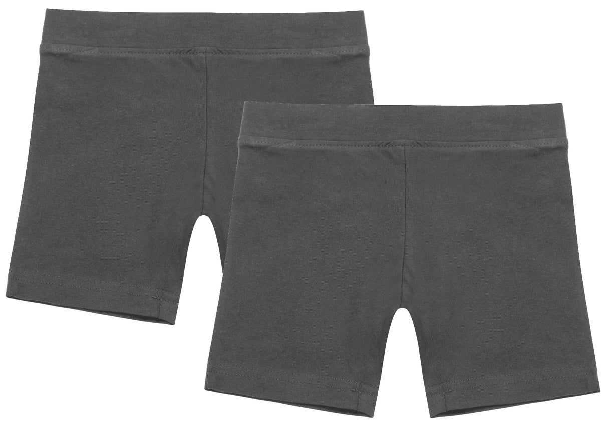 Two-pack of girls' cotton dance and PE modesty shorts in black