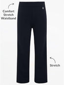 Pack of 2 - Girls Jersey School Trousers Pull Up Slim Leg School Uniform Butterfly Pendant Ages 3-16y