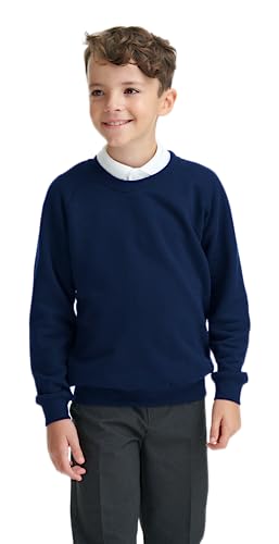 Boys Girls Unisex School Crew Neck Jumper Round Neck Fleece Sweatshirt Uniform Ages 3-16 Years