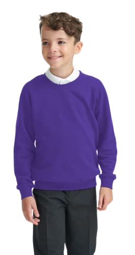 Boys Girls Unisex School Crew Neck Jumper Round Neck Fleece Sweatshirt Uniform Ages 3-16 Years