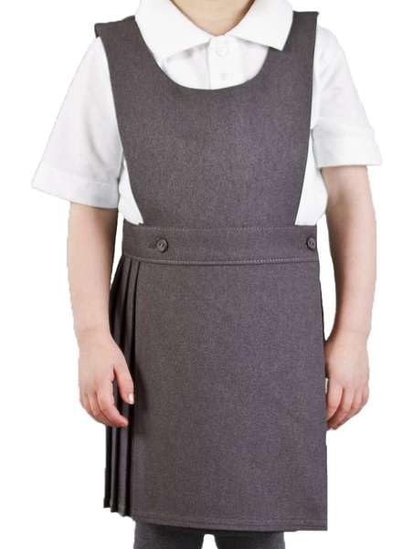 (Ages 2-20) Girls School Pinafore Bib Style Pleated School Uniform Black, Royal Blue, Grey, Bottle Green, Brown, Burgundy, Navy