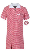 Girl's School Uniform Pleated Gingham Summer Dress + Hair Bobble Age 3 4 5 6 7 8 9 10 11 12 13 14 15 16 17 18 Years