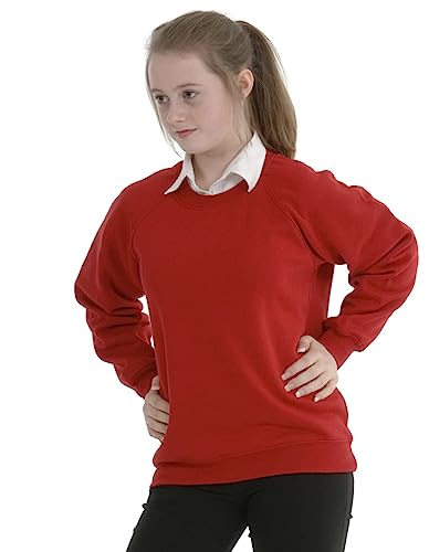 Boys Girls Unisex School Crew Neck Jumper Round Neck Fleece Sweatshirt Uniform Ages 3-16 Years