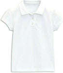 Listers Schoolwear Girls White School Polo Shirt Age 3-16 100% Cotton School Plain P.E.