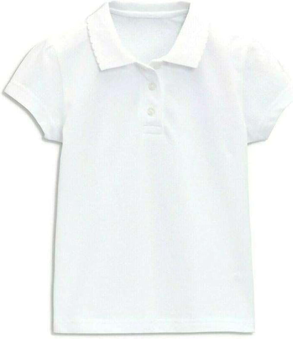 Listers Schoolwear Girls White School Polo Shirt Age 3-16 100% Cotton School Plain P.E.