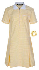 Girl's School Uniform Pleated Gingham Summer Dress + Hair Bobble Age 3 4 5 6 7 8 9 10 11 12 13 14 15 16 17 18 Years