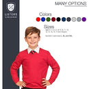 Ages 3-16 Boys Girls Unisex School Sweater V Neck Fleece Sweatshirt Uniform Black Navy