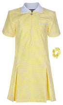 Girl's School Uniform Pleated Gingham Summer Dress + Hair Bobble Age 3 4 5 6 7 8 9 10 11 12 13 14 15 16 17 18 Years