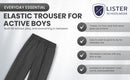 Boys Fully Elasticated Easy Dressing Pull On School Trousers All Around Comfort Fit 2-18 Years