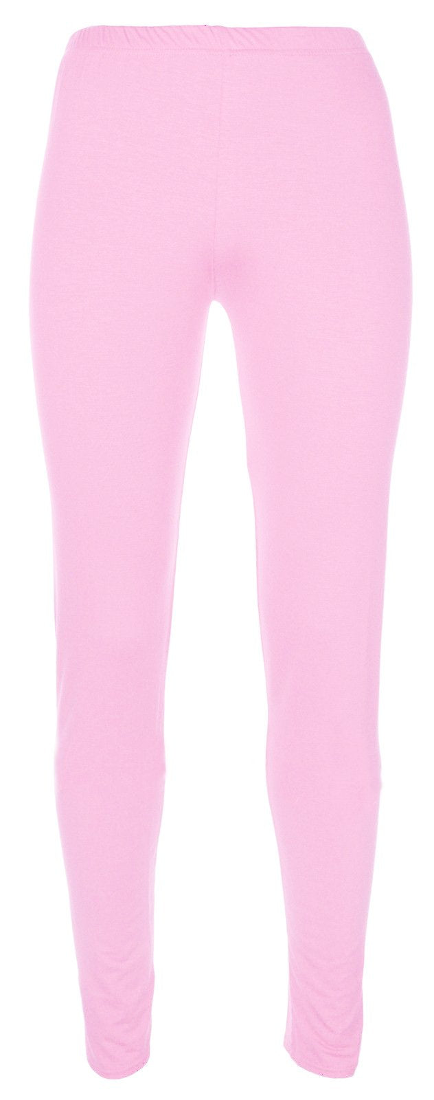 Girls' full-length stretch leggings in baby pink