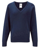 Boys Girls Unisex Knitted School Jumper Sweatshirt Jumper V Neck School Ages 4-18 + Adult Size - 7 Colours