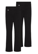 Pack of 2 - Girls Jersey School Trousers Pull Up Slim Leg School Uniform Butterfly Pendant Ages 3-16y