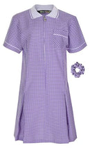 Girl's School Uniform Pleated Gingham Summer Dress + Hair Bobble Age 3 4 5 6 7 8 9 10 11 12 13 14 15 16 17 18 Years