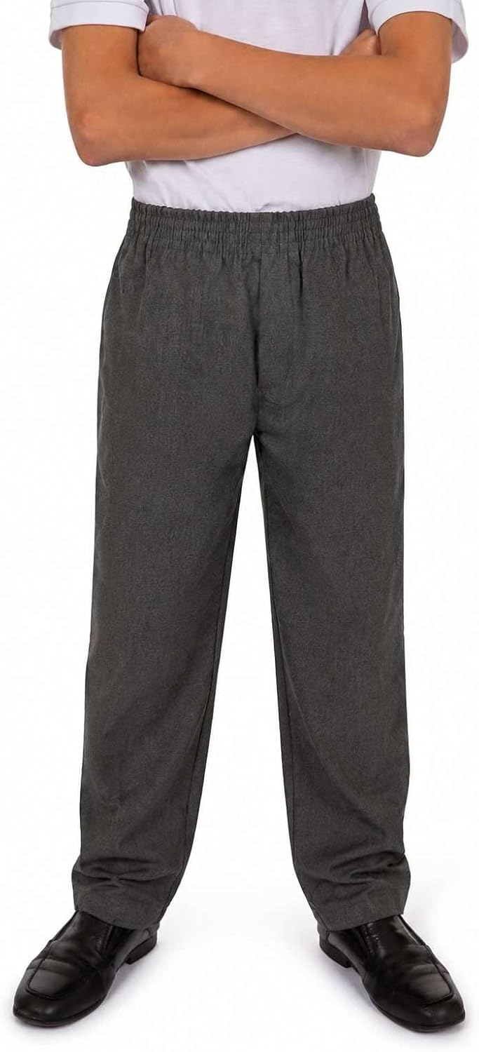 Boys Fully Elasticated Pull-On School Trousers