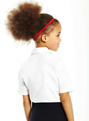 (Twinpack) Girls Plain School Shirt Blouse Short Sleeve Easy Care Ages 3-16y