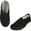 Boys Girls School Pumps PE Gym Black/White Plimsolls Trainers Adult Lace Dance Ballet Plain Plimsoles - Non Marking Sole