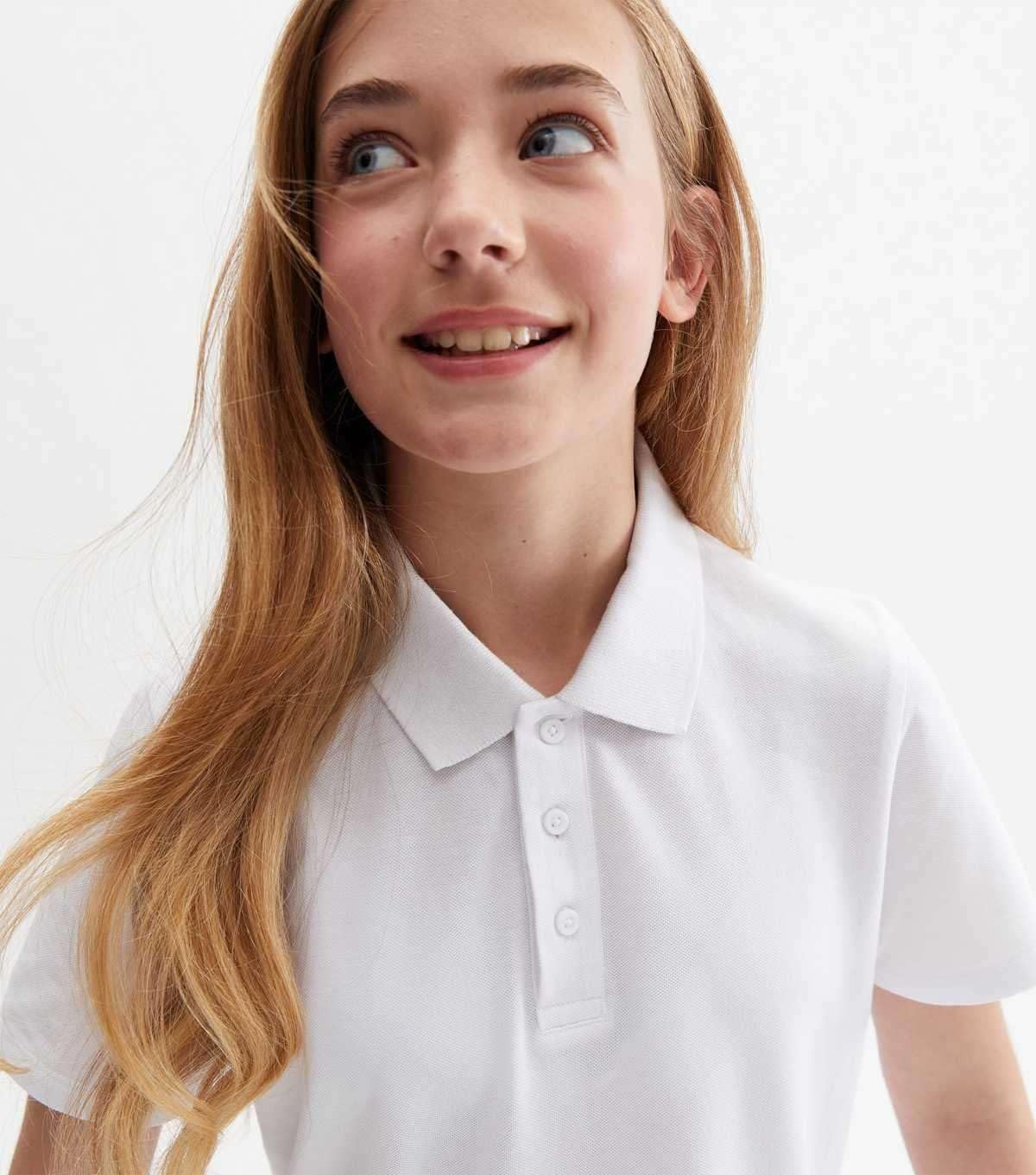 White 100% Cotton Polo Shirt Short Sleeve