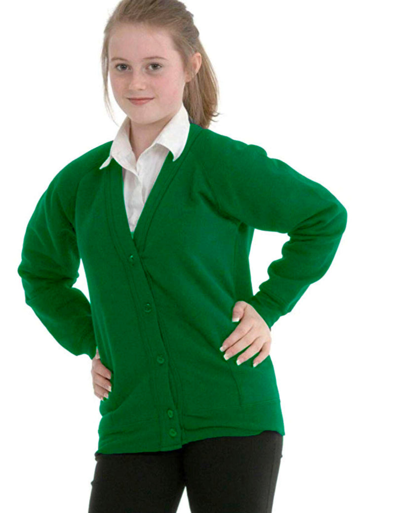 Miss Chief Girls School Cardigan Fleece Sweatshirt Uniform Schoolwear Age 2 3 4 5 6 7 8 9 10 11 12 13 14 + Adult Sizes