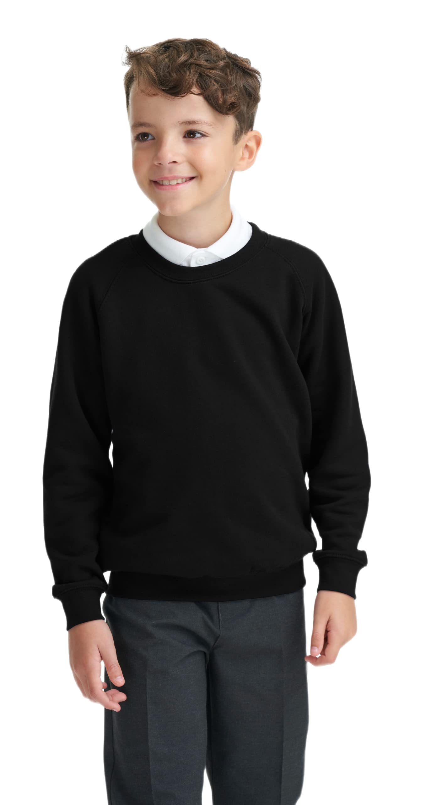 Unisex crew-neck school jumper in fleece