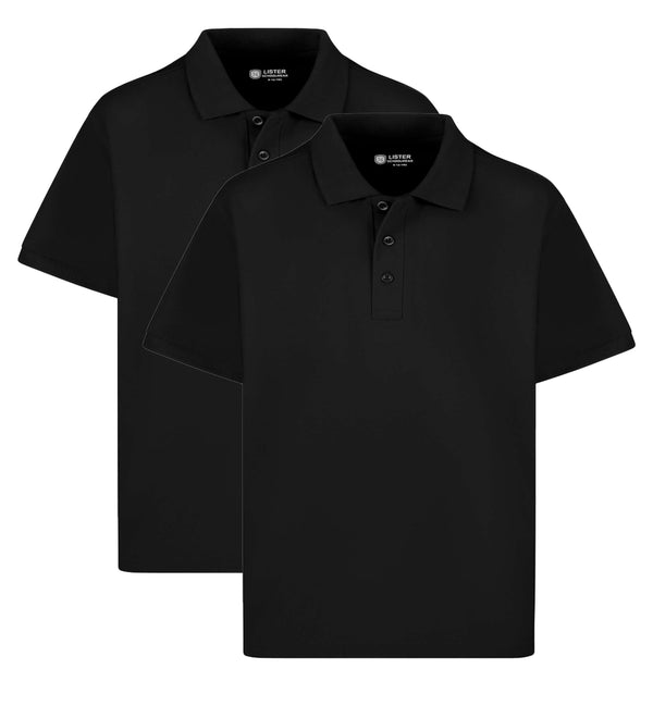 2 Pack Boys Plain 100% Cotton Ages 3-16y Polo Shirts Children School T-Shirt Uniform Summer