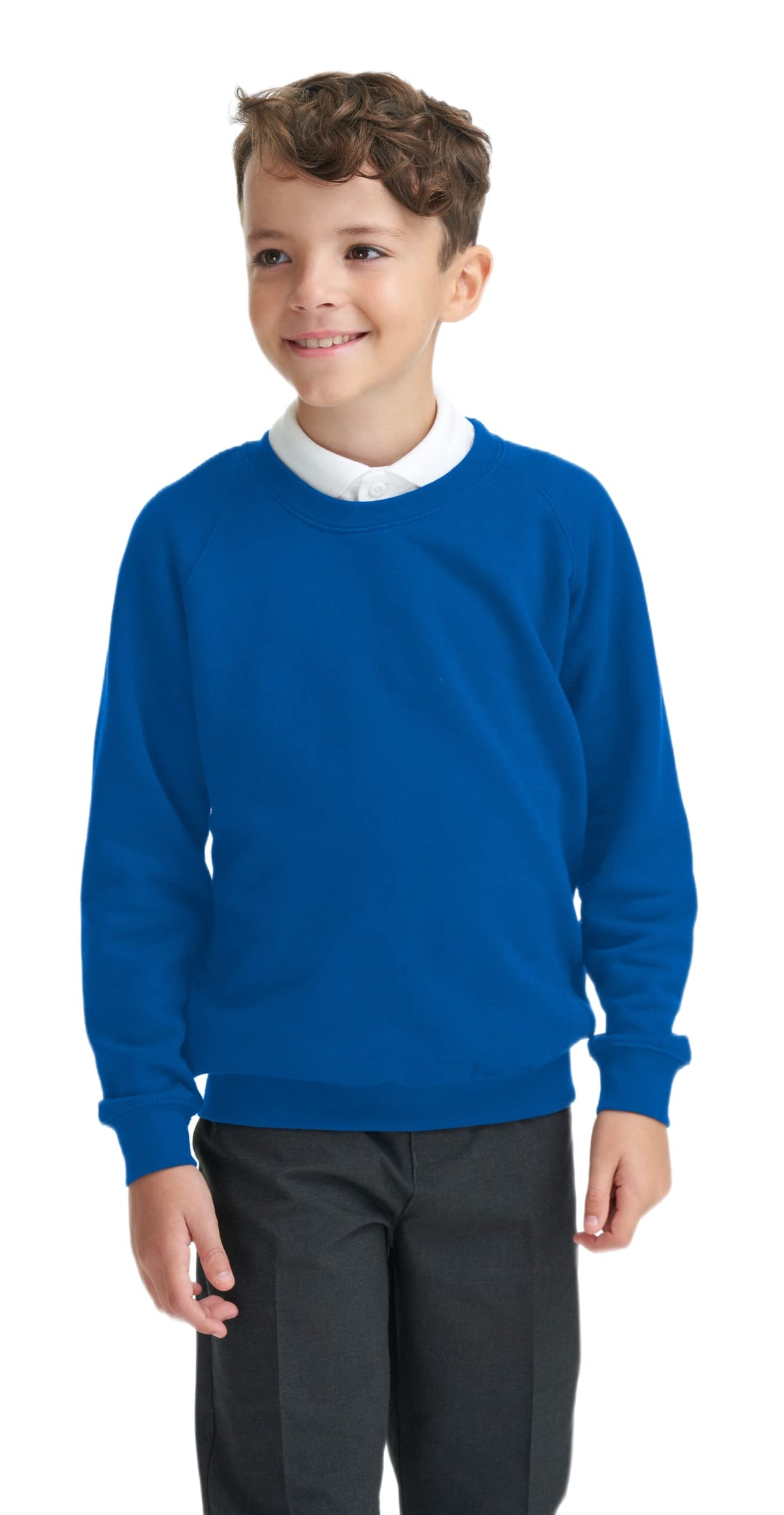 Boys Girls Unisex School Crew Neck Jumper Round Neck Fleece Sweatshirt Uniform Ages 3-16 Years