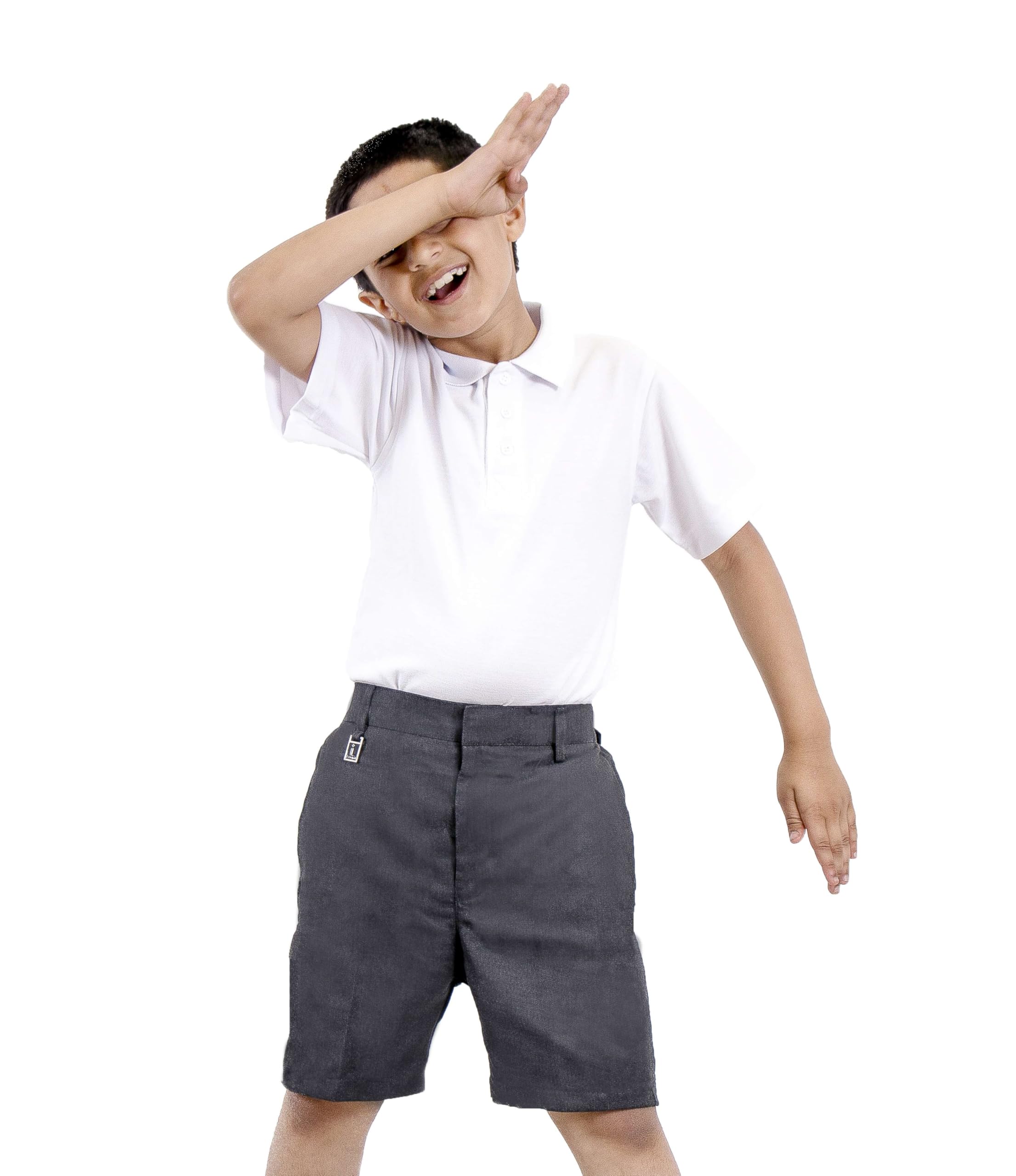 Boys' zip-up school shorts, comfort fit, in black