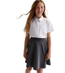 (Twinpack) Girls Plain School Shirt Blouse Short Sleeve Easy Care Ages 3-16y