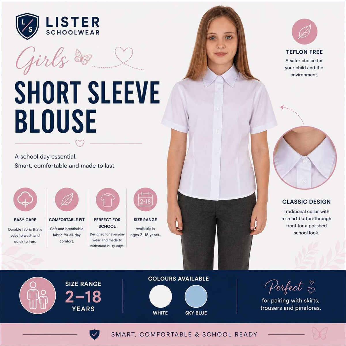 Girls Classic School Blouse