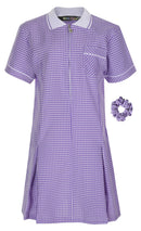 Girl's School Uniform Pleated Gingham Summer Dress + Hair Bobble Age 3 4 5 6 7 8 9 10 11 12 13 14 15 16 17 18 Years